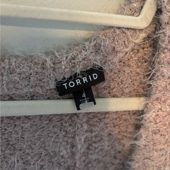 Torrid Fuzzy Yarn Cardigan Open Front Sweater Dusty Pink 4X - Picture 5 of 9